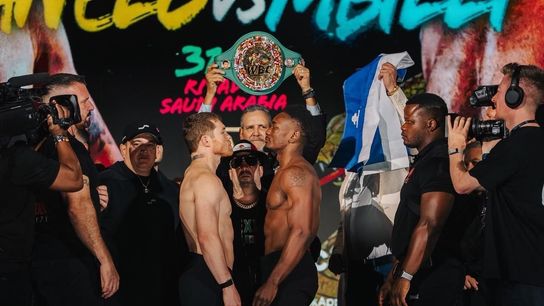 Canelo and Mbilli make weight as the Riyadh fight stays on for Saturday taken in Riyadh (Boxing)