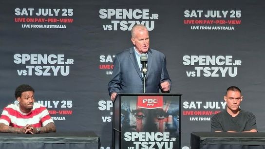 Spence and Tszyu meet face-to-face as July 25 showdown becomes official taken in Las Vegas (Boxing). Photo by PBC