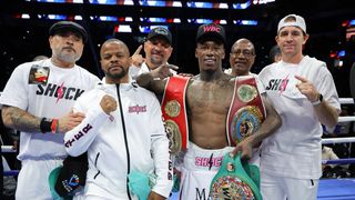 Foster drops Navarrete twice, wins unanimous decision to unify three belts taken at Frost Bank Center (Boxing). Photo by Top Rank 