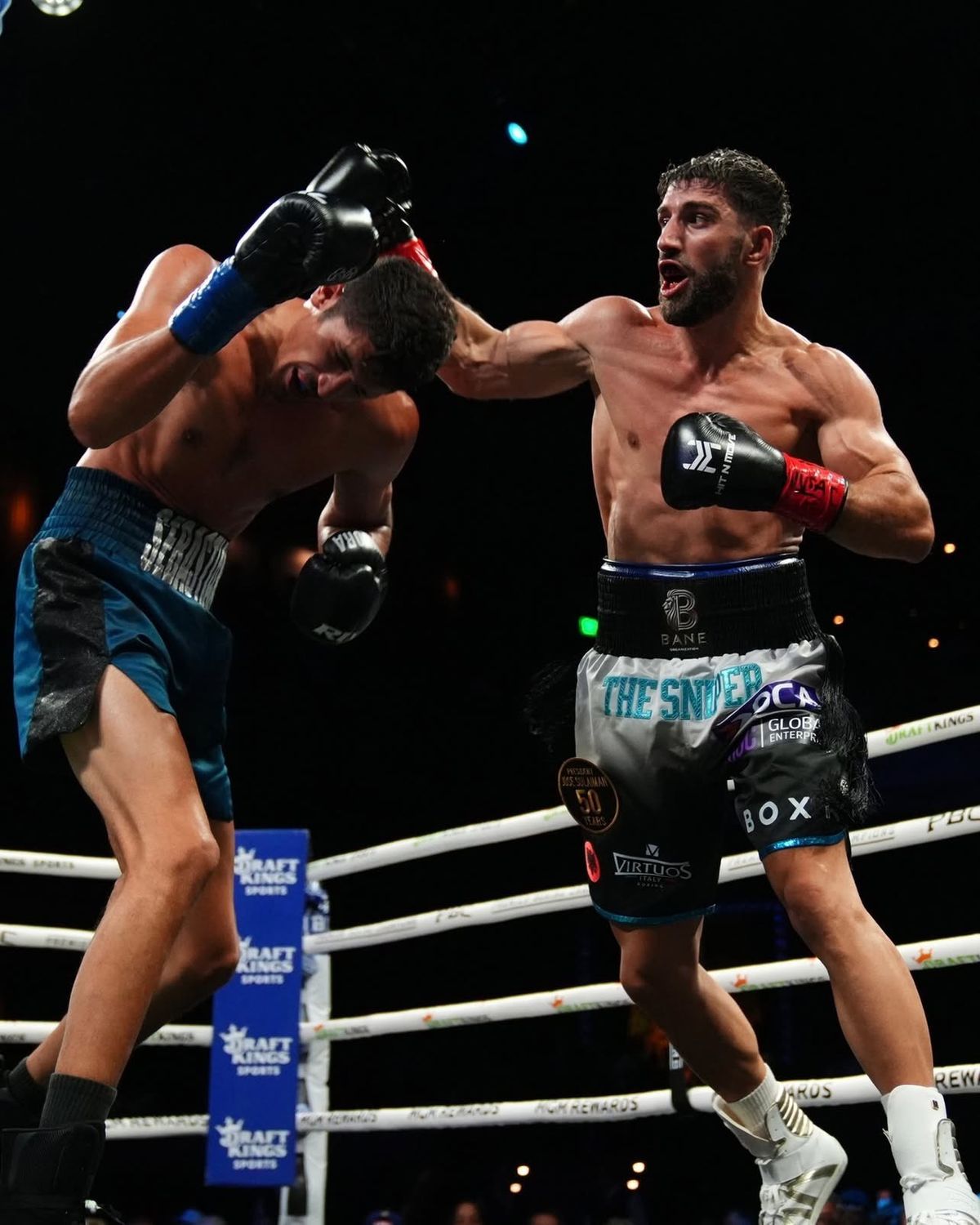 Ermal Hadribeaj lands a punch on Sebastian Fundora during Saturday’s main event. Ermal Hadribeaj lands a punch on Sebastian Fundora during Saturday’s main event.