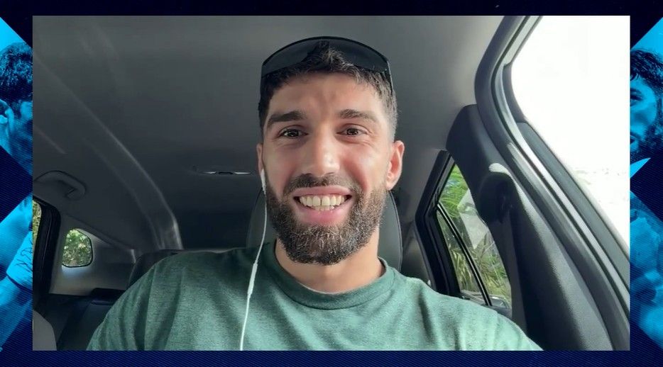 Ermal Hadribeaj speaks during Thursday's virtual press conference ahead of his Oct. 17 title challenge against Sebastian Fundora. Ermal Hadribeaj speaks during Thursday's virtual press conference ahead of his Oct. 17 title challenge against Sebastian Fundora.