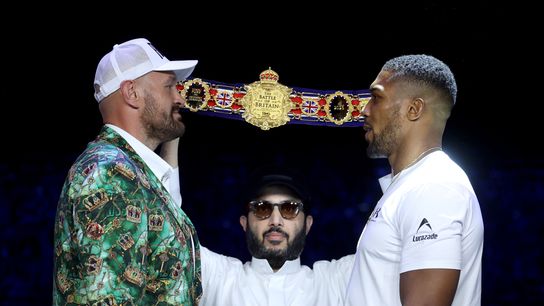 Tyson Fury and Anthony Joshua come face to face in London ahead of Dec. 11 fight in Cardiff taken in London (Boxing)