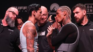 The talking's over: Garcia and Benn make weight for Saturday's title fight taken at T-Mobile Arena (Boxing). Photo by Zuffa Boxing