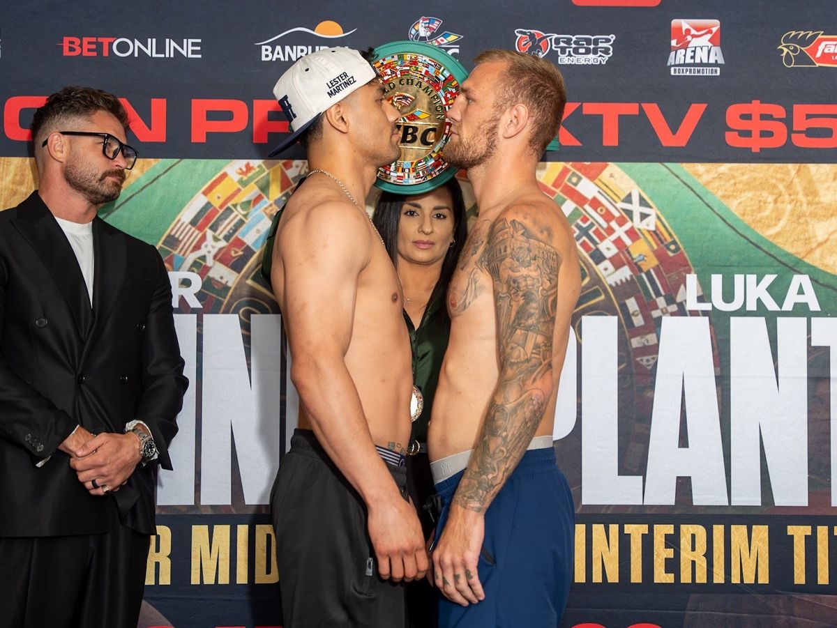 Martinez and Plantic face off after both fighters made weight Friday. Martinez and Plantic face off after both fighters made weight Friday.