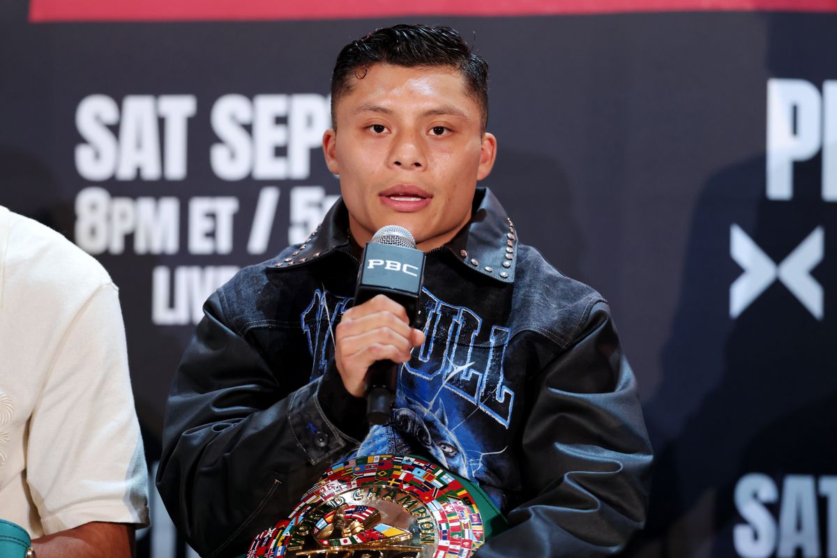 Isaac “Pitbull” Cruz addresses the media Thursday ahead of his title defense. Isaac “Pitbull” Cruz addresses the media Thursday ahead of his title defense.