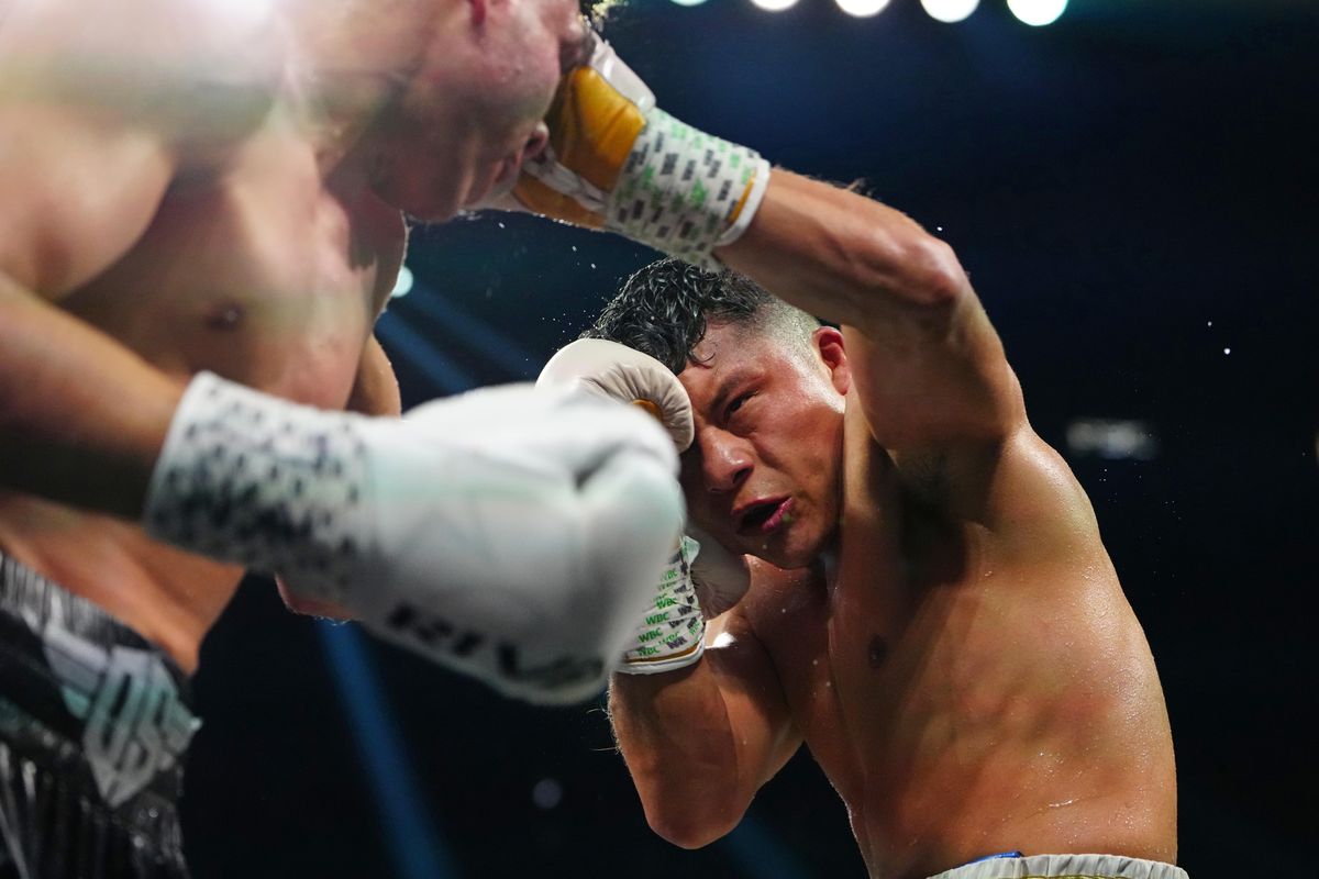 Jul 19, 2025; Las Vegas, Nevada, USA; Isaac Cruz fights Omar Salcido at MGM Grand Garden Arena. Mandatory Credit: Stephen R. Sylvanie-Imagn Images Jul 19, 2025; Las Vegas, Nevada, USA; Isaac Cruz fights Omar Salcido at MGM Grand Garden Arena. Mandatory Credit: Stephen R. Sylvanie-Imagn Images