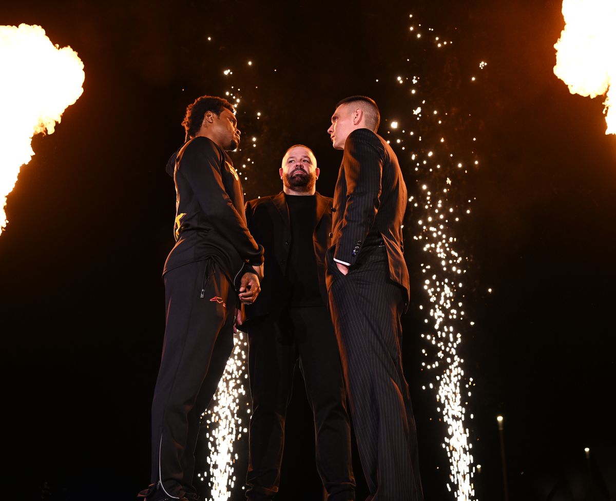 Spence and Tszyu face off at Tuesday's Grand Arrivals in Sydney. Spence and Tszyu face off at Tuesday's Grand Arrivals in Sydney.