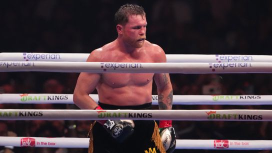 Canelo Alvarez to face Christian Mbilli for WBC belt taken in Riyadh, Saudi Arabia. Photo by © Joe Camporeale-Imagn Images