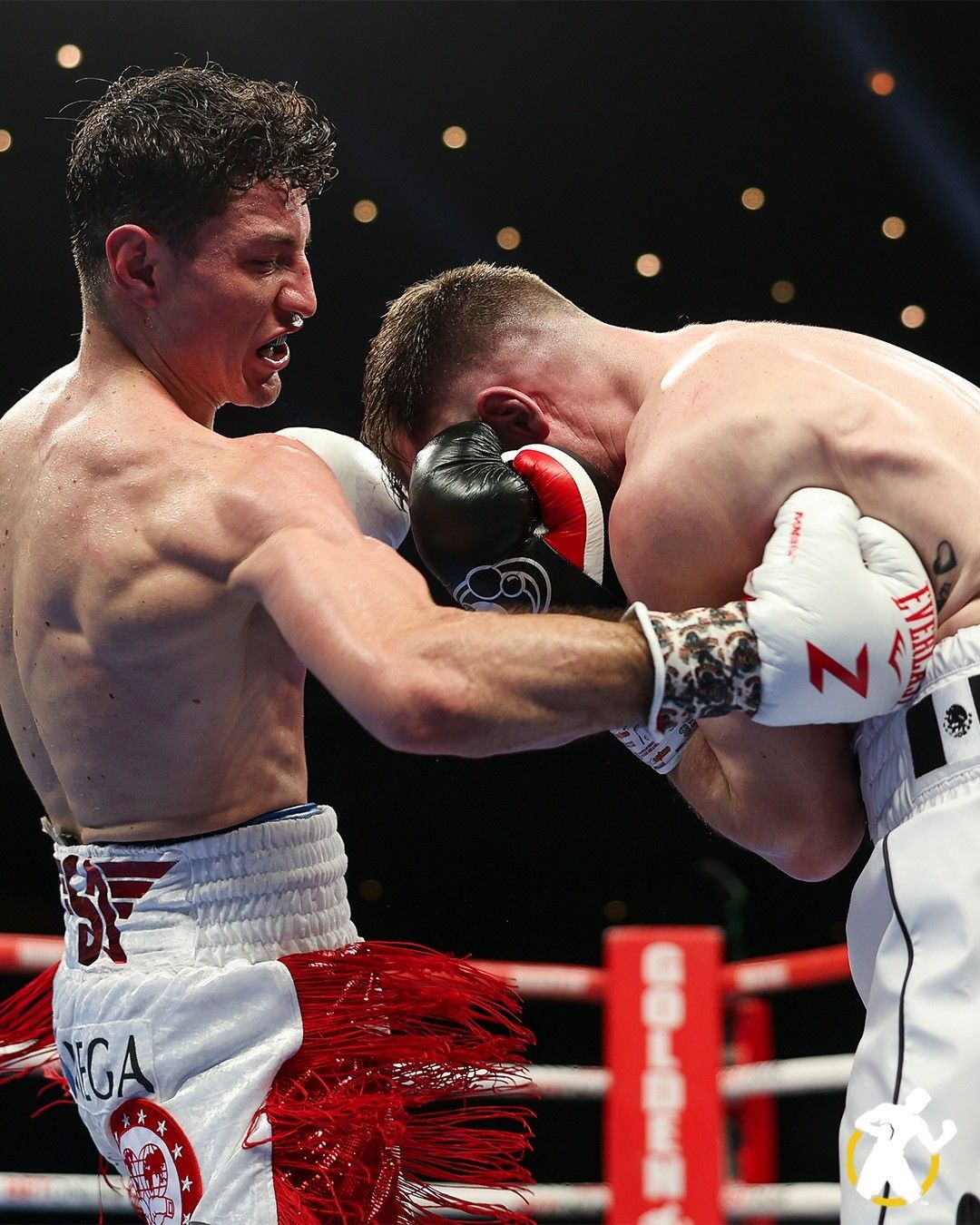 William Zepeda lands a right hand to the body of Maxi Hughes during his last fight in Las Vegas.