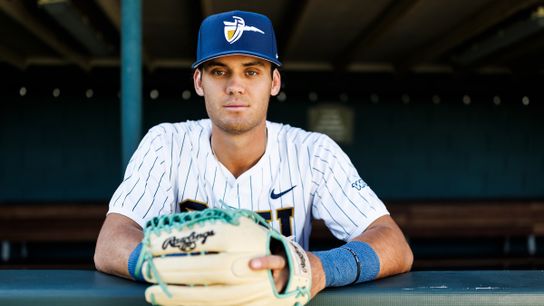Nick Dumesnil #22 of California Baptist University poses for a portrait at James W. Totman Stadium on April 9, 2025 in Riverside, California.