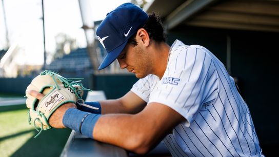 Nick Dumesnil #22 of California Baptist University poses for a portrait at James W. Totman Stadium on April 9, 2025 in Riverside, California.