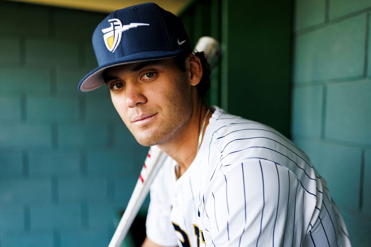 Nick Dumesnil #22 of California Baptist University poses for a portrait at James W. Totman Stadium on April 9, 2025 in Riverside, California. Nick Dumesnil #22 of California Baptist University poses for a portrait at James W. Totman Stadium on April 9, 2025 in Riverside, California.