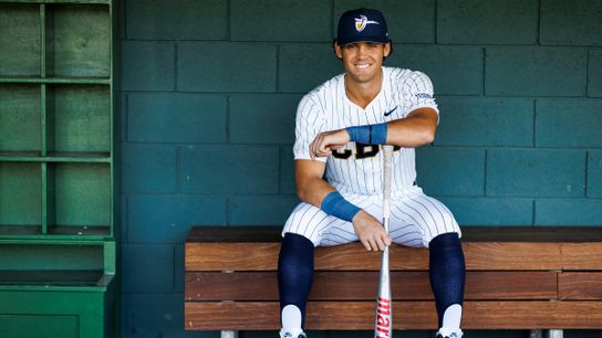 Nick Dumesnil #22 of California Baptist University poses for a portrait at James W. Totman Stadium on April 9, 2025 in Riverside, California.