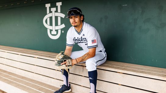 Colin Yeaman poses for a photo at Cicerone Field at Anteater Ballpark on May 7, 2025 in Irvine, California. Colin Yeaman poses for a photo at Cicerone Field at Anteater Ballpark on May 7, 2025 in Irvine, California.