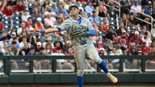 Roch Cholowsky embraces spotlight as UCLA shortstop taken in Los Angeles  (UCLA). Photo by Steven Branscombe-Imagn Images