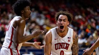 TST Images: UNLV defeats Wyoming, 73-70, at Thomas & Mack Center taken at Thomas & Mack Center (UNLV). Photo by DJ Cabanlong - The Sporting Tribune 