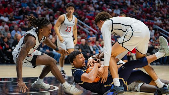 UCSD Guard Chris Howell (8) fighting for a ball during a non-conference basketball game against UCSD, Wednesday November 6, 2024 in San Diego, Ca UCSD Guard Chris Howell (8) fighting for a ball during a non-conference basketball game against UCSD, Wednesday November 6, 2024 in San Diego, Ca