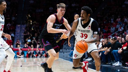 Aztecs bruised on boards, bombarded by 3-pointers in loss at Boise State taken at ExtraMile Arena (San Diego State Aztecs). Photo by Brandon Pollard - The Sporting Tribune