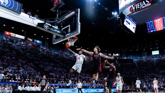 BJ Davis scores career-high 30, SDSU holds off UNLV to win on senior night taken at Viejas Arena (San Diego State Aztecs). Photo by Brandon Pollard - The Sporting Tribune