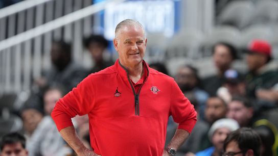 San Diego State Aztecs head coach Brian Dutcher during the first half against the California Golden Bears at SAP Center.