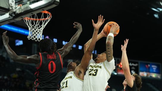 SDSU mauled by No. 7 Michigan in ugly, lopsided loss at Players Era Festival taken at Michelob ULTRA Arena (San Diego State Aztecs)