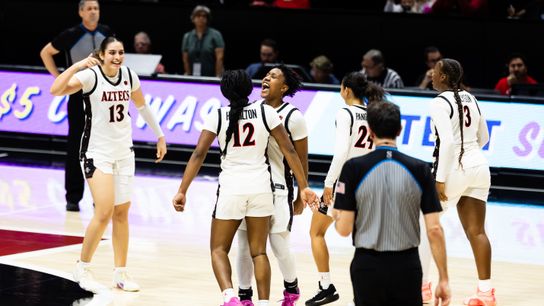 Aztecs women send seniors out with strong win over Wyoming taken at Viejas Arena (San Diego State Aztecs). Photo by Derrick Tuskan - SDSU Athletics