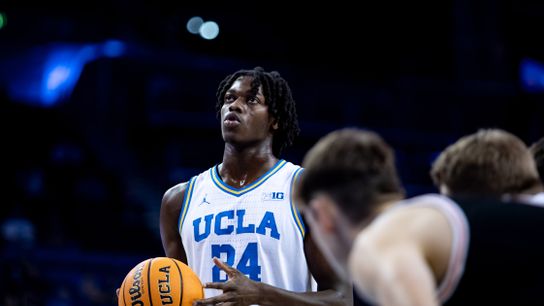 UCLA Bruins forward William Kyle III (24) shoots a free throw during the 1st half of the game against the Idaho State Bengals on Wednesday, November 20th, 2024, at Pauley Pavilion in Los Angeles, CA.