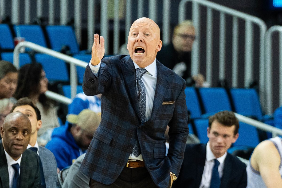 UCLA coach Mick Cronin encourages his players during a Big 10 basketball game against Maryland, Saturday , January 10th, 2025 in Los Angeles, California
