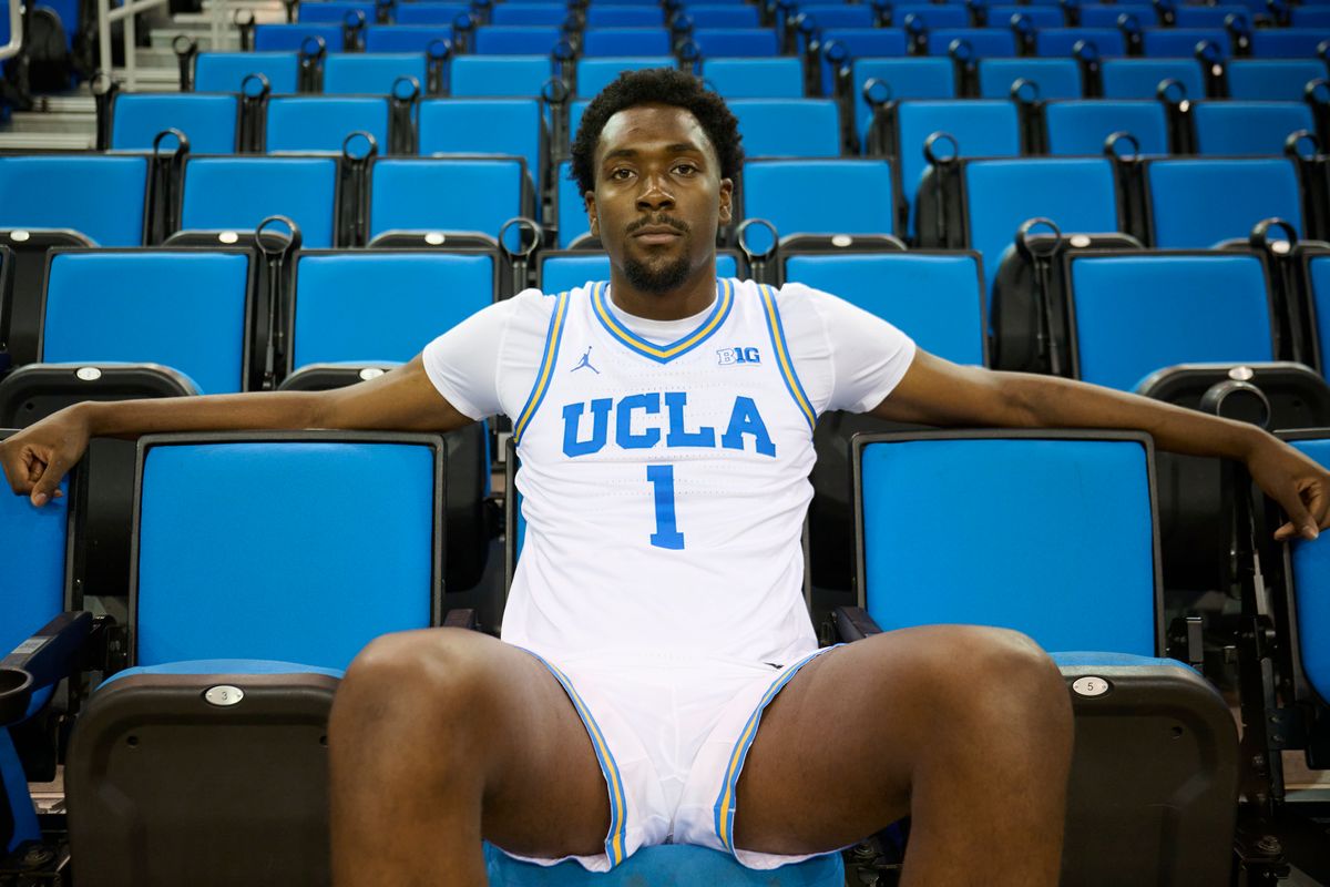 The UCLA men's basketball forward/center Xavier Booker (1) poses during media day at Pauley Pavilion in Los Angeles, Tuesday, Oct. 6, 2026. The UCLA men's basketball forward/center Xavier Booker (1) poses during media day at Pauley Pavilion in Los Angeles, Tuesday, Oct. 6, 2026.