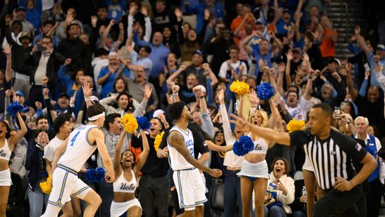 UCLA comes together for huge comeback and overtime win over No. 10 Illinois taken at Pauley Pavilion (UCLA Bruins). Photo by Robert Hanashiro-Imagn Images