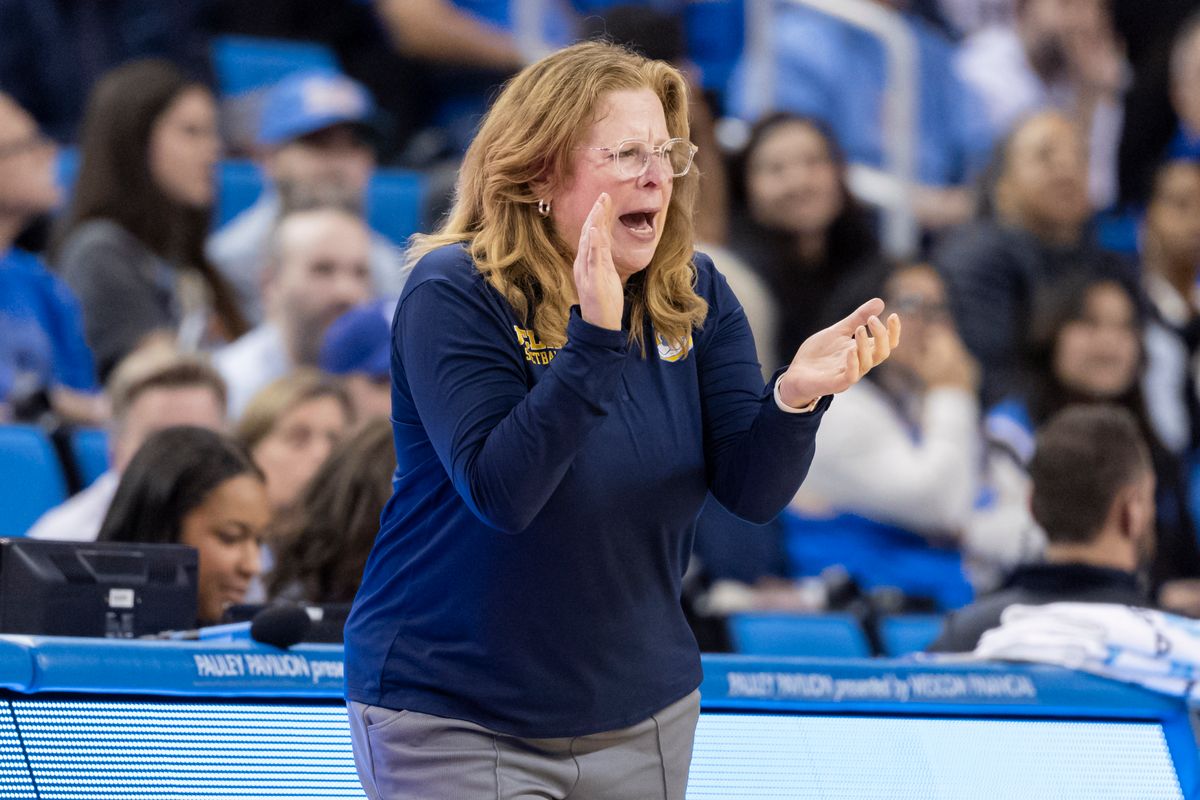 Head coach Cori Close of the UCLA Bruins claps on the sideline during an NCAA basketball game against the Purdue Boilermakers, Wednesday January 21, 2026 in Los Angeles, Calif. Head coach Cori Close of the UCLA Bruins claps on the sideline during an NCAA basketball game against the Purdue Boilermakers, Wednesday January 21, 2026 in Los Angeles, Calif.