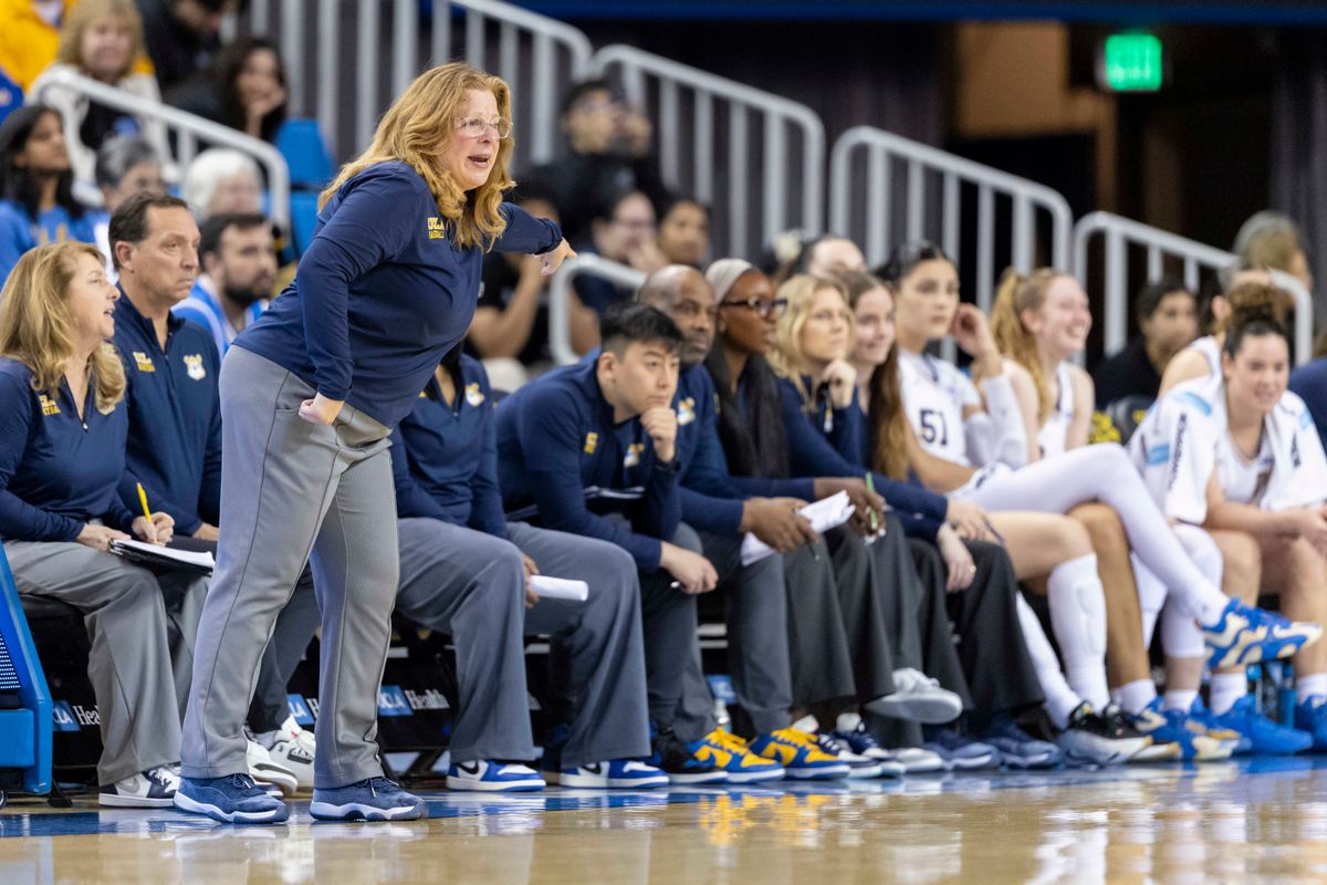 Head coach Cori Close of the UCLA Bruins on the sideline during an NCAA basketball game against the Purdue Boilermakers, Wednesday January 21, 2026 in Los Angeles, Calif. Head coach Cori Close of the UCLA Bruins on the sideline during an NCAA basketball game against the Purdue Boilermakers, Wednesday January 21, 2026 in Los Angeles, Calif.