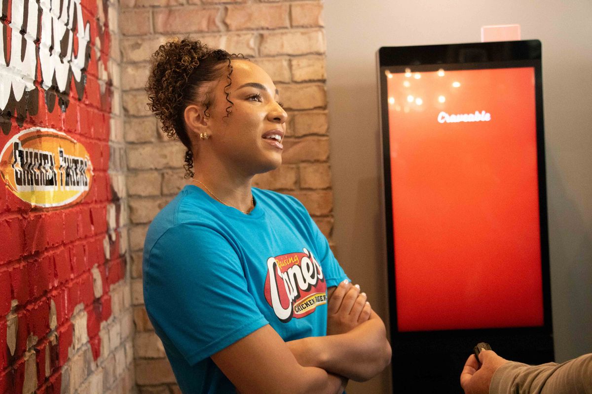 UCLA guard Kiki Rice during an interview at Raising Cane's in Hollywood, CA.