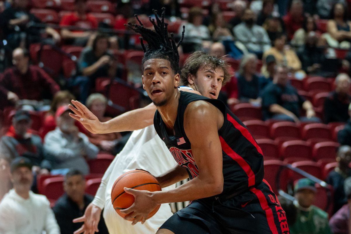 UNLV guard Jaden Henley (10) maintains possession of the ball during college basketball game against Boise State on Tuesday February 4, 2025 in Las Vegas. 