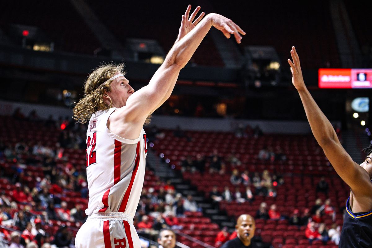 UNLV Runnin' Rebels F Walter Brown (22) shoots a three-point shot against the San Jose State Spartans on Tuesday February 10, 2026, in Las Vegas, Nevada. 