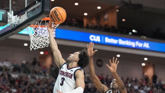 Gonzaga finishes its WCC run in style taken At Orleans Arena (West Coast Conference). Photo by Kyle Terada-Imagn Images