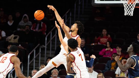 USC men's continue strong defensive stance vs. Cal State Northridge taken at Galen Center (USC)