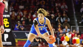 Kiki Rice named Co-Big Ten Player of the Week after dominant performance against No. 8 Michigan taken in Los Angeles (UCLA Bruins). Photo by Darwin Walker - The Sporting Tribune