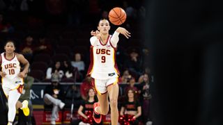 USC Women of Troy improve to six straight despite Jazzy Davidson leaving with injury  taken at Galen Center  (USC). Photo by Robert Talamantes - The Sporting Tribune