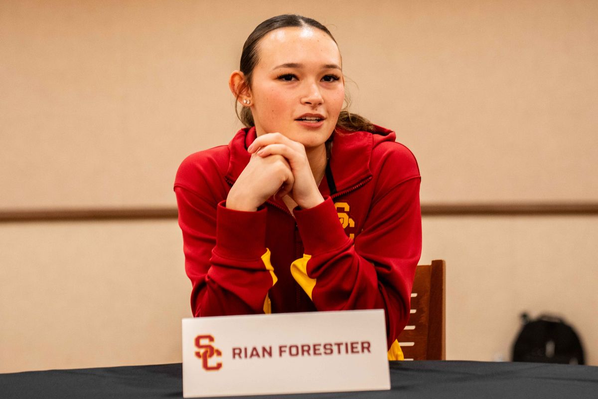 USC guard Rian Forestier (4) during media day, on Thursday, October 15th, 2026 in Los Angeles, California USC guard Rian Forestier (4) during media day, on Thursday, October 15th, 2026 in Los Angeles, California