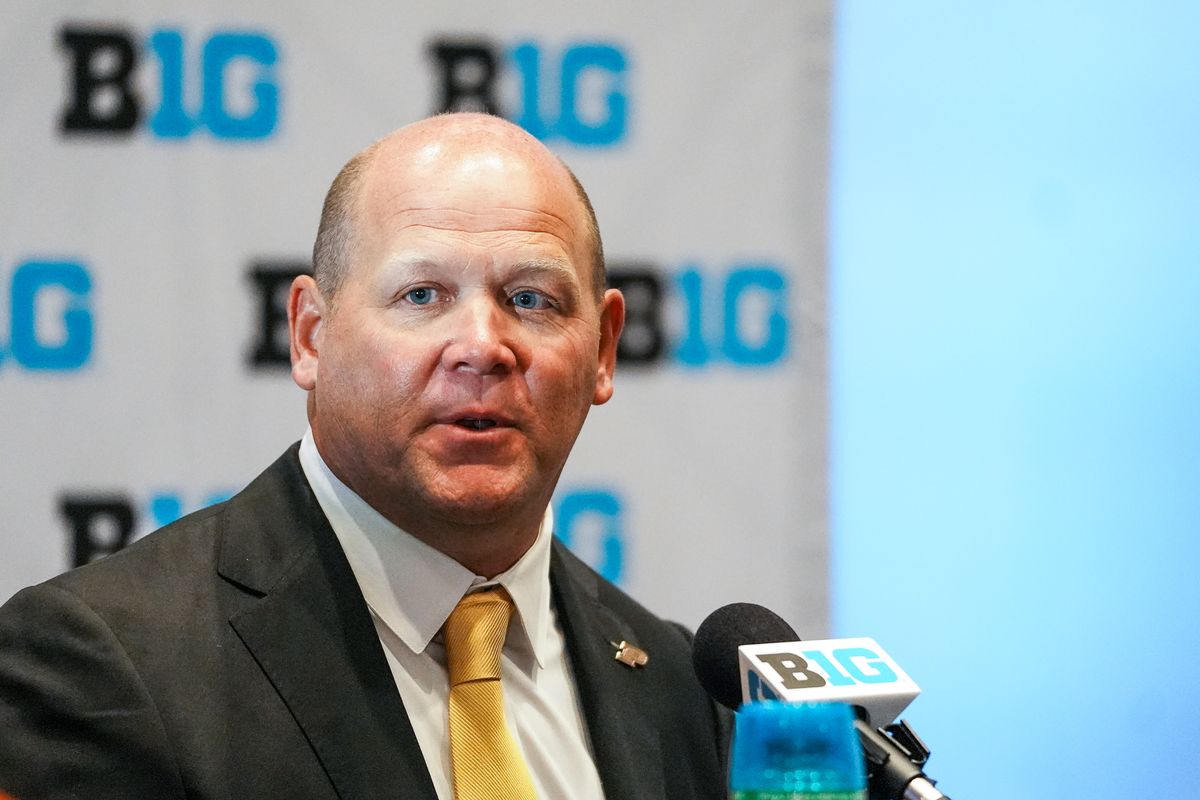 Purdue coach Barry Odom speaks during Big Ten Media Days on Thursday July 24, 2025 in Las Vegas.