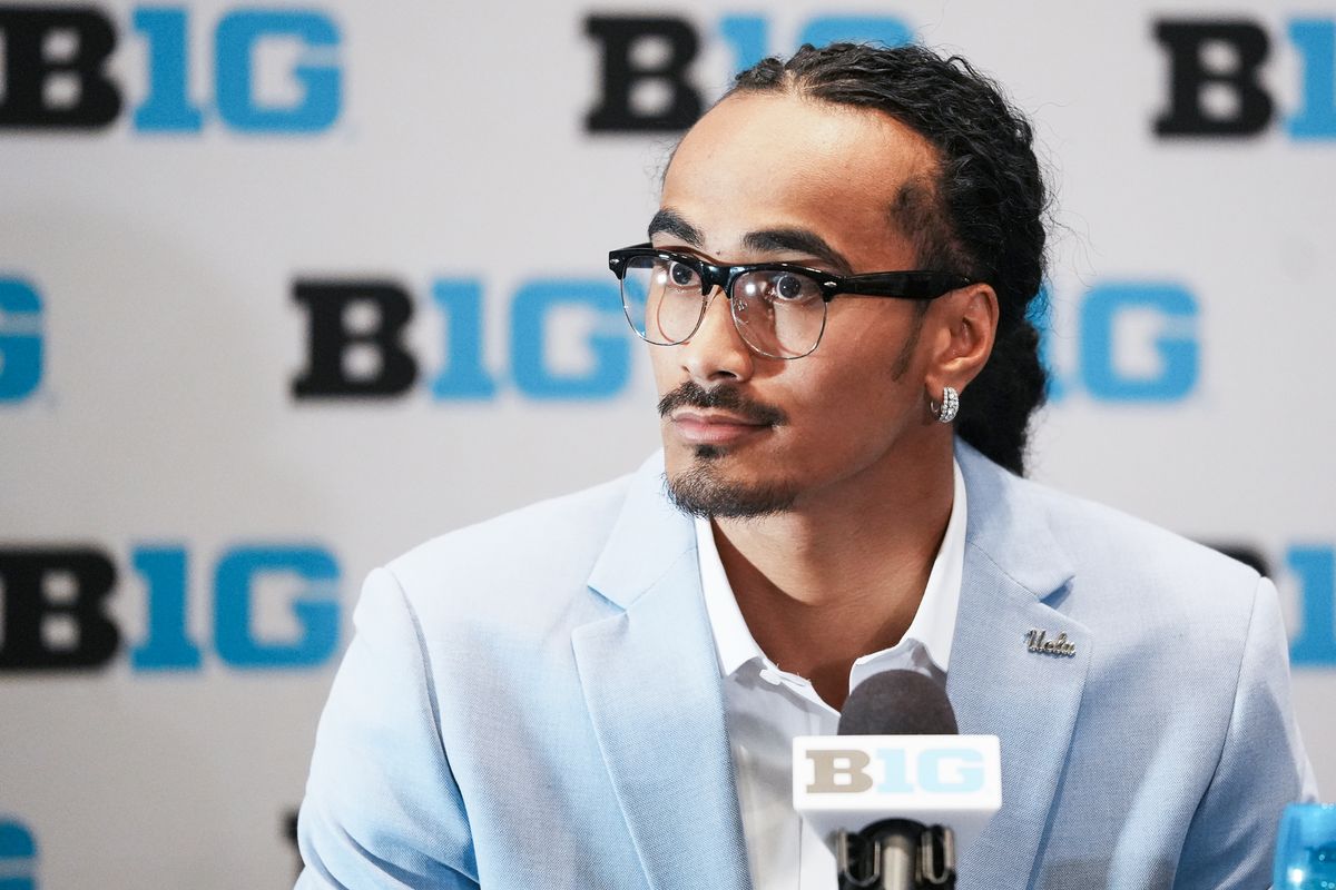 UCLA quarterback Nico Iamaleava speaks during Big Ten Media Days on Thursday July 24, 2025 in Las Vegas.
