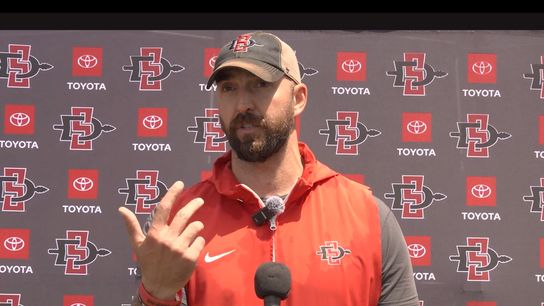 Aztecs open first Pac-12 camp full of ambition, relying on senior leaders (San Diego State Aztecs). Photo by SDSU Athletics Youtube