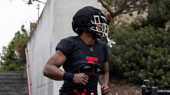 San Diego State senior running back Lucky Sutton (No. 7). Image courtesy of SDSU Athletics.