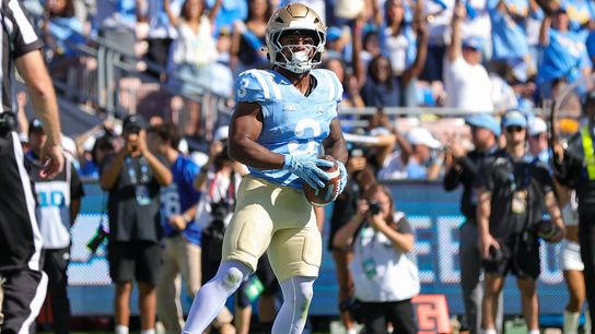 Wayne Knight #3 of the UCLA Bruins scores a touchdown during the game against the Michigan State Spartans at Rose Bowl Stadium on October 24, 2026 in Pasadena, California. Wayne Knight #3 of the UCLA Bruins scores a touchdown during the game against the Michigan State Spartans at Rose Bowl Stadium on October 24, 2026 in Pasadena, California.