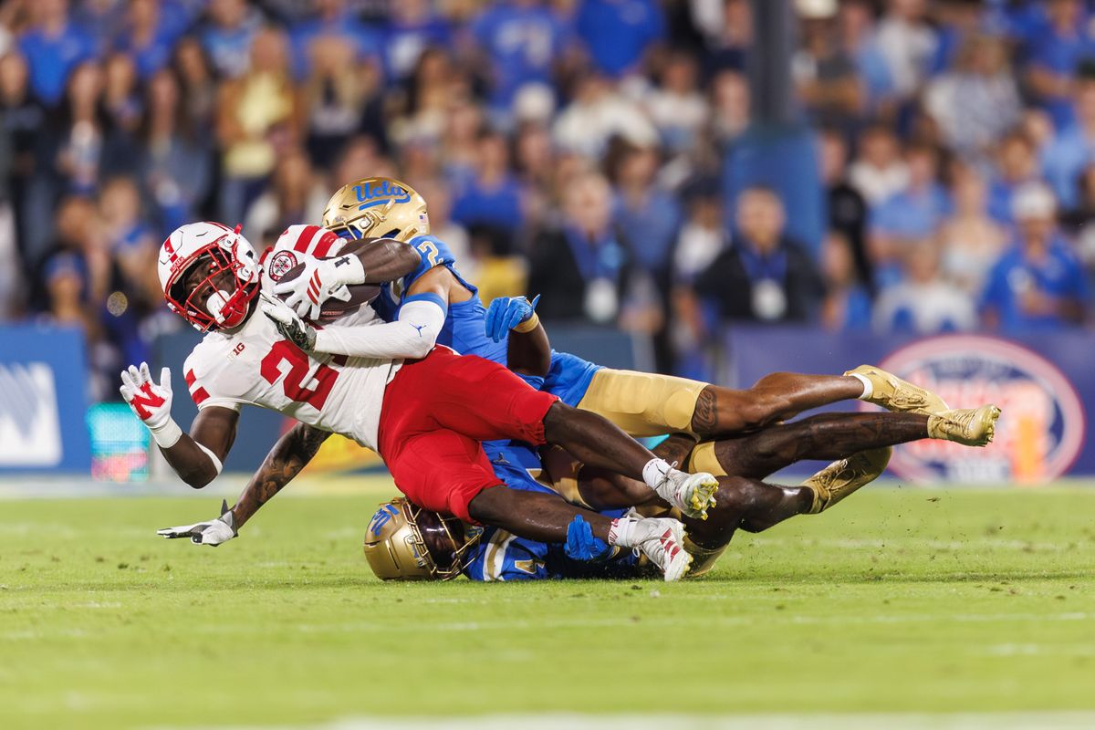UCLA Bruins defensive back Andre Jordan Jr. (2) during the game against Nebraska Cornhuskers at Rose Bowl Stadium on November 8, 2025 in Pasadena, California. 