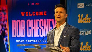 Bob Chesney welcomed in as next head coach of UCLA Football: Can he be the one to build a program. taken at UCLA (UCLA). Photo by Jack Haslett -- The Sporting Tribune
