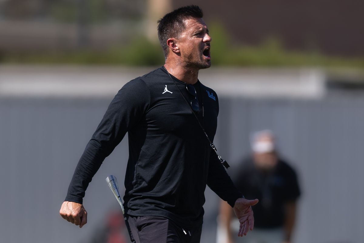 UCLA head coach Bob Chesney during practice at Wasserman Football Center, Tuesday, Aug. 25, 2026, in Los Angeles. UCLA head coach Bob Chesney during practice at Wasserman Football Center, Tuesday, Aug. 25, 2026, in Los Angeles.