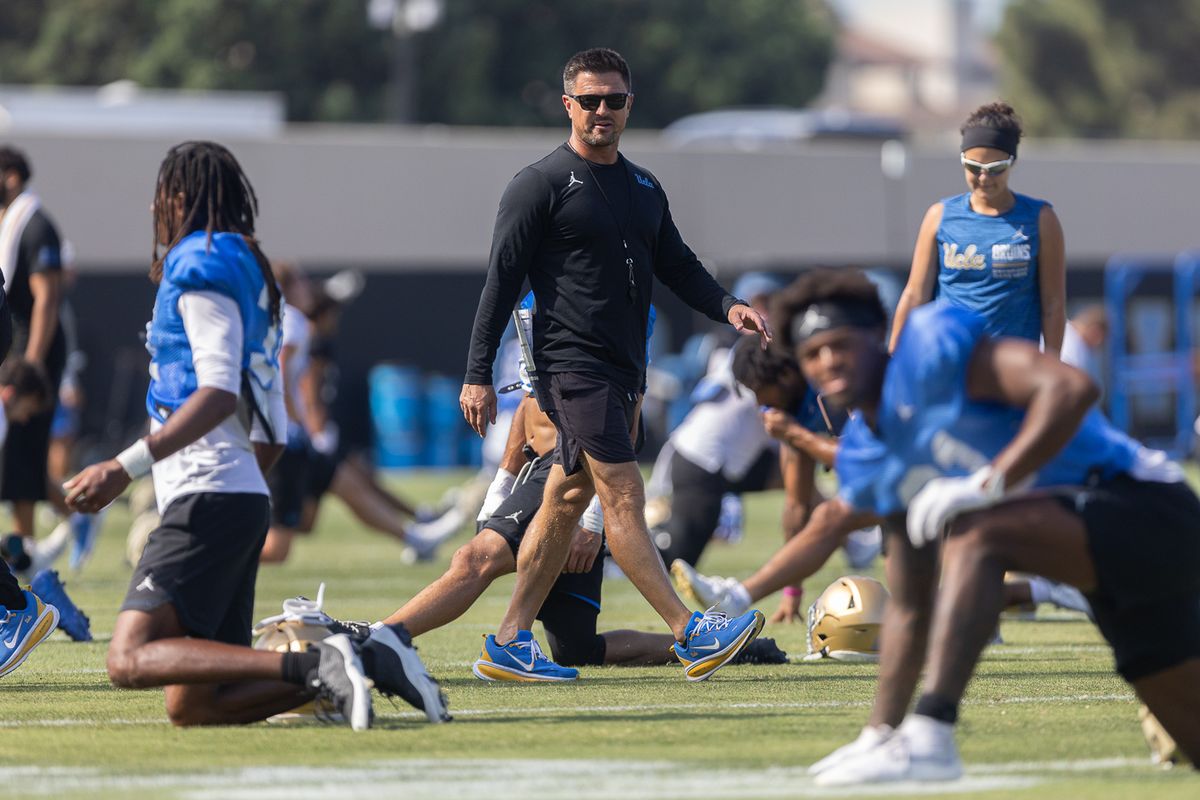 UCLA head coach Bob Chesney during practice at Wasserman Football Center, Tuesday, Aug. 25, 2026, in Los Angeles. UCLA head coach Bob Chesney during practice at Wasserman Football Center, Tuesday, Aug. 25, 2026, in Los Angeles.