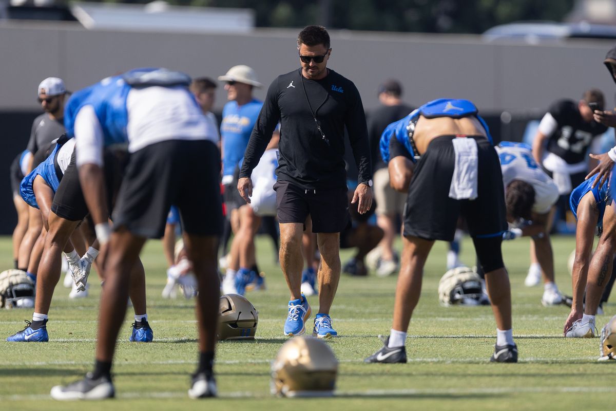 UCLA head coach Bob Chesney during practice at Wasserman Football Center, Tuesday, Aug. 25, 2026, in Los Angeles. UCLA head coach Bob Chesney during practice at Wasserman Football Center, Tuesday, Aug. 25, 2026, in Los Angeles.